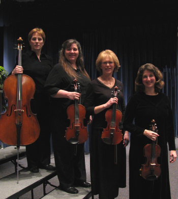 quartet on stairs